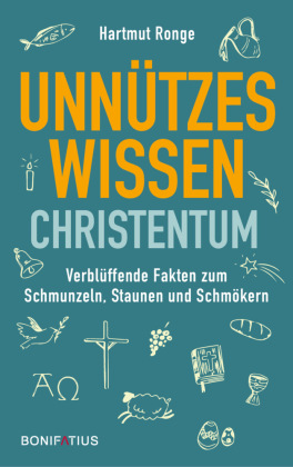 Buchcover mit christlichen Symbolen (Kreuz, Fisch, Taube etc.)