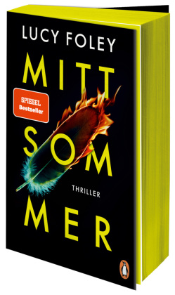 Buchcover mit einer brennenden Feder vor schwarzem Hintergrund