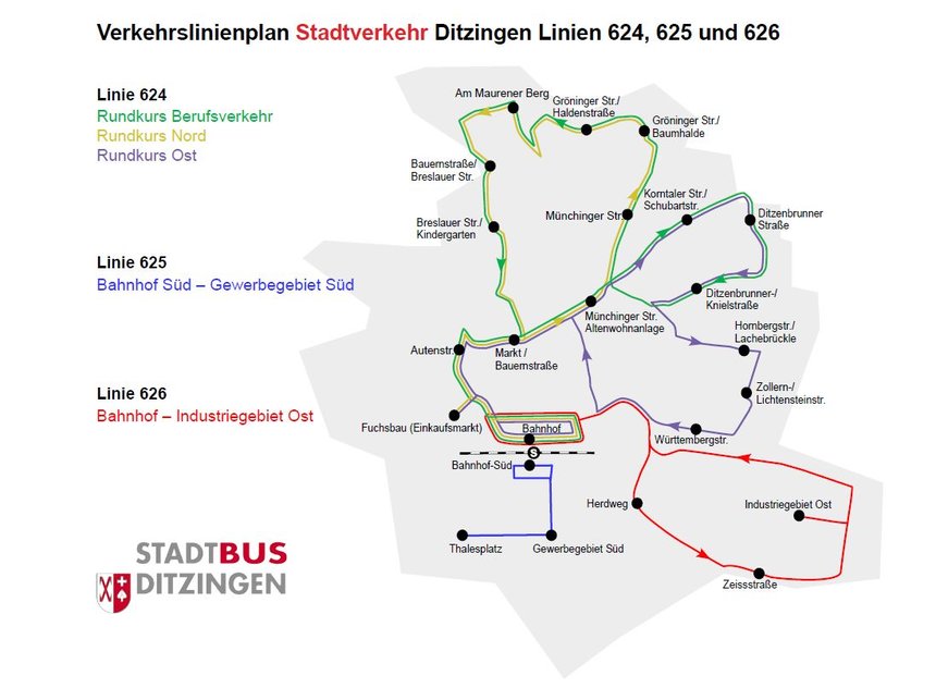Verkehrslinienplan Stadtbus