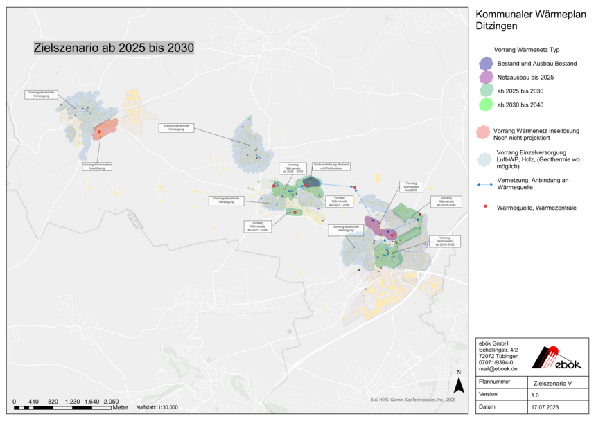 Kommunale Wärmeplanung - Zielszenarien für 2030