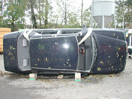 Seitenlage, Fahrer eingeklemmt