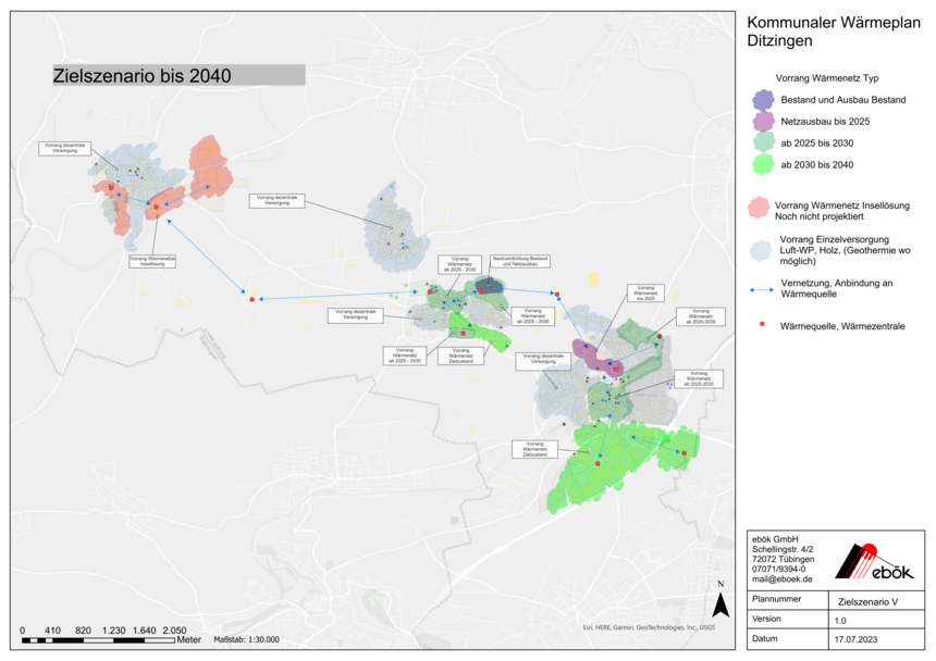 Kommunale Wärmeplanung - Zielszenarien für 2040