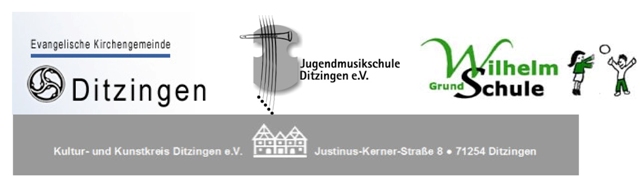 Eine Kooperation der Jugendmusikschule, Wilhelmschule, Evangelischen Kirchengemeinde und des Kultur- und Kunstkreises Ditzingen