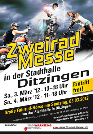 Plakat ZweiradMesse 2012 in der Stadthalle Ditzingen